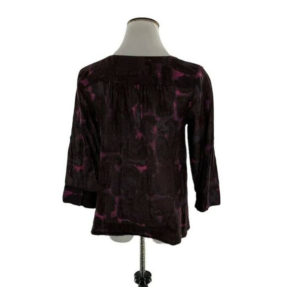 J. Crew Top Women's Size 4 3/4 Multicolor Sleeve Beaded V-Neckline Casual Blouse - Picture 6 of 9